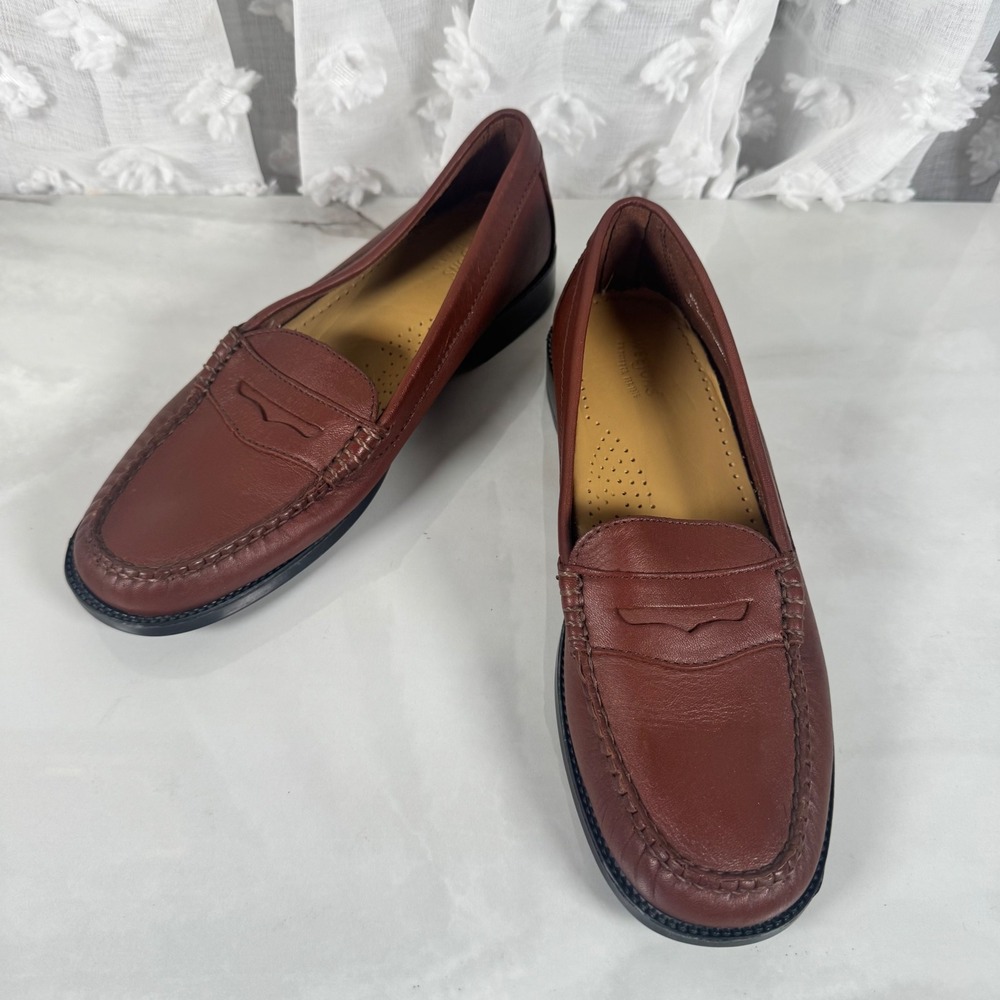 Bass Weejuns Kathleen Penny Loafers Brown Leather Women's 8.5 M Preppy Comfort
